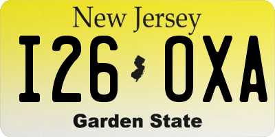 NJ license plate I26OXA