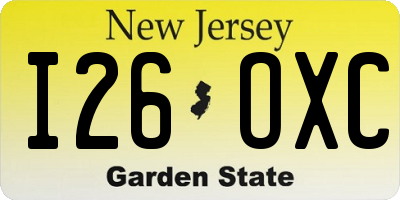 NJ license plate I26OXC