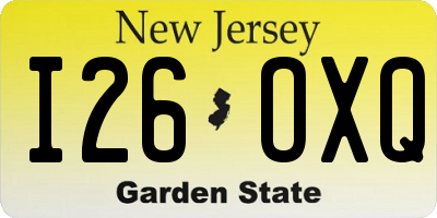 NJ license plate I26OXQ