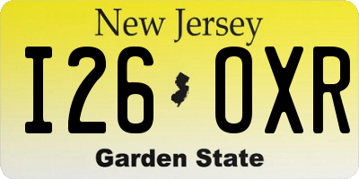 NJ license plate I26OXR