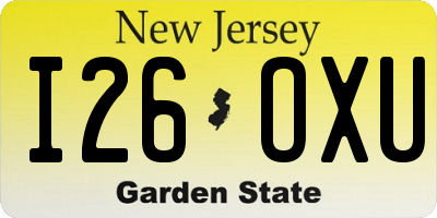 NJ license plate I26OXU