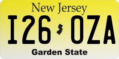 NJ license plate I26OZA