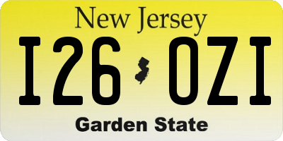 NJ license plate I26OZI