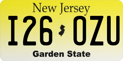 NJ license plate I26OZU
