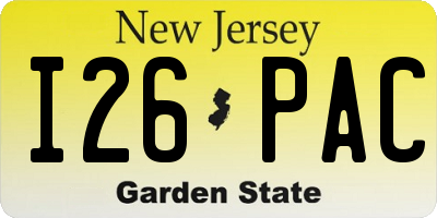 NJ license plate I26PAC