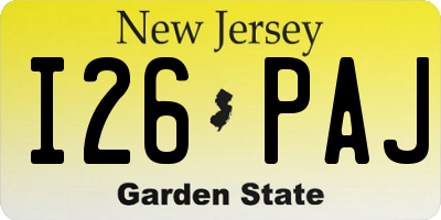NJ license plate I26PAJ