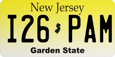 NJ license plate I26PAM
