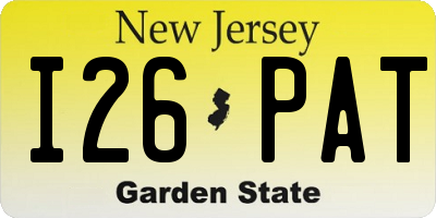 NJ license plate I26PAT