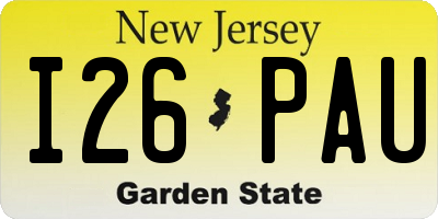 NJ license plate I26PAU