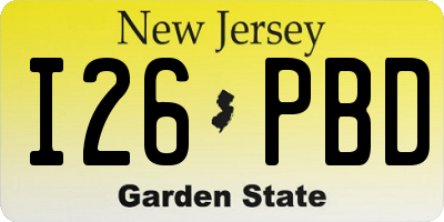 NJ license plate I26PBD