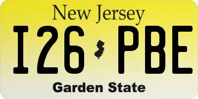 NJ license plate I26PBE