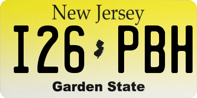 NJ license plate I26PBH