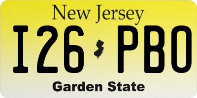 NJ license plate I26PBO