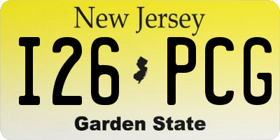 NJ license plate I26PCG