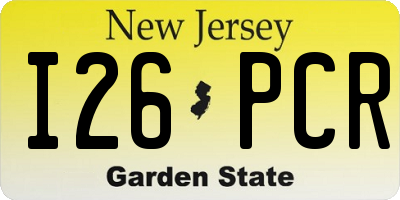 NJ license plate I26PCR