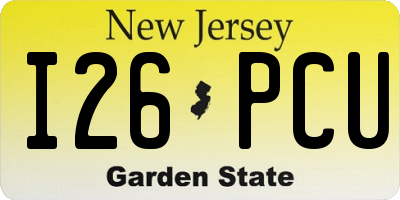 NJ license plate I26PCU