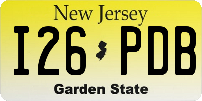 NJ license plate I26PDB