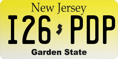 NJ license plate I26PDP