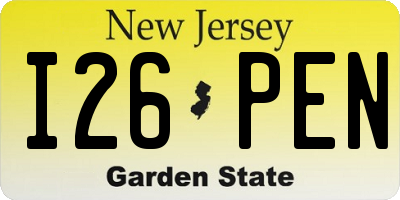 NJ license plate I26PEN