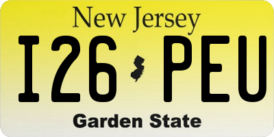 NJ license plate I26PEU
