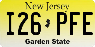 NJ license plate I26PFE