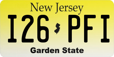 NJ license plate I26PFI