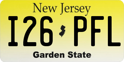 NJ license plate I26PFL