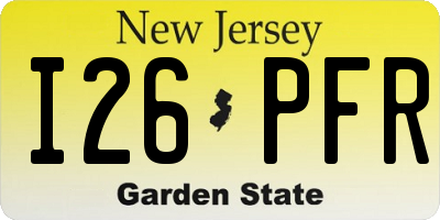NJ license plate I26PFR