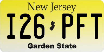 NJ license plate I26PFT