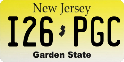 NJ license plate I26PGC