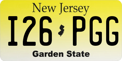 NJ license plate I26PGG