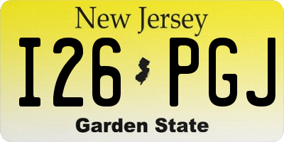 NJ license plate I26PGJ