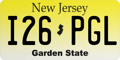 NJ license plate I26PGL