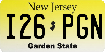 NJ license plate I26PGN