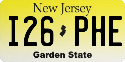 NJ license plate I26PHE