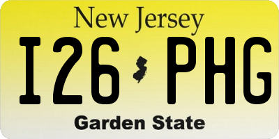 NJ license plate I26PHG