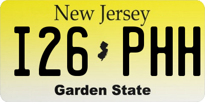 NJ license plate I26PHH