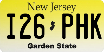 NJ license plate I26PHK