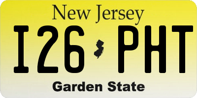 NJ license plate I26PHT