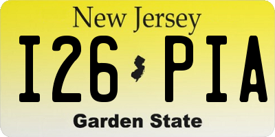 NJ license plate I26PIA