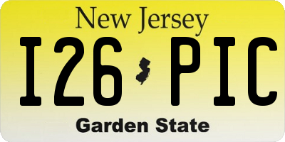 NJ license plate I26PIC