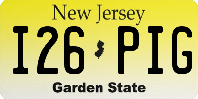 NJ license plate I26PIG