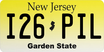 NJ license plate I26PIL