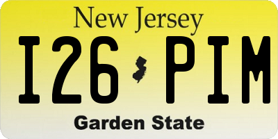 NJ license plate I26PIM