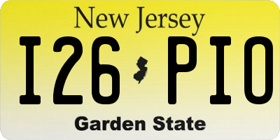 NJ license plate I26PIO