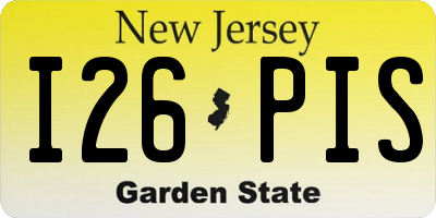 NJ license plate I26PIS