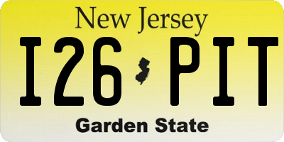 NJ license plate I26PIT
