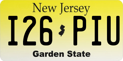 NJ license plate I26PIU