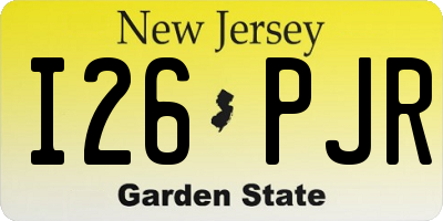 NJ license plate I26PJR