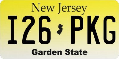 NJ license plate I26PKG